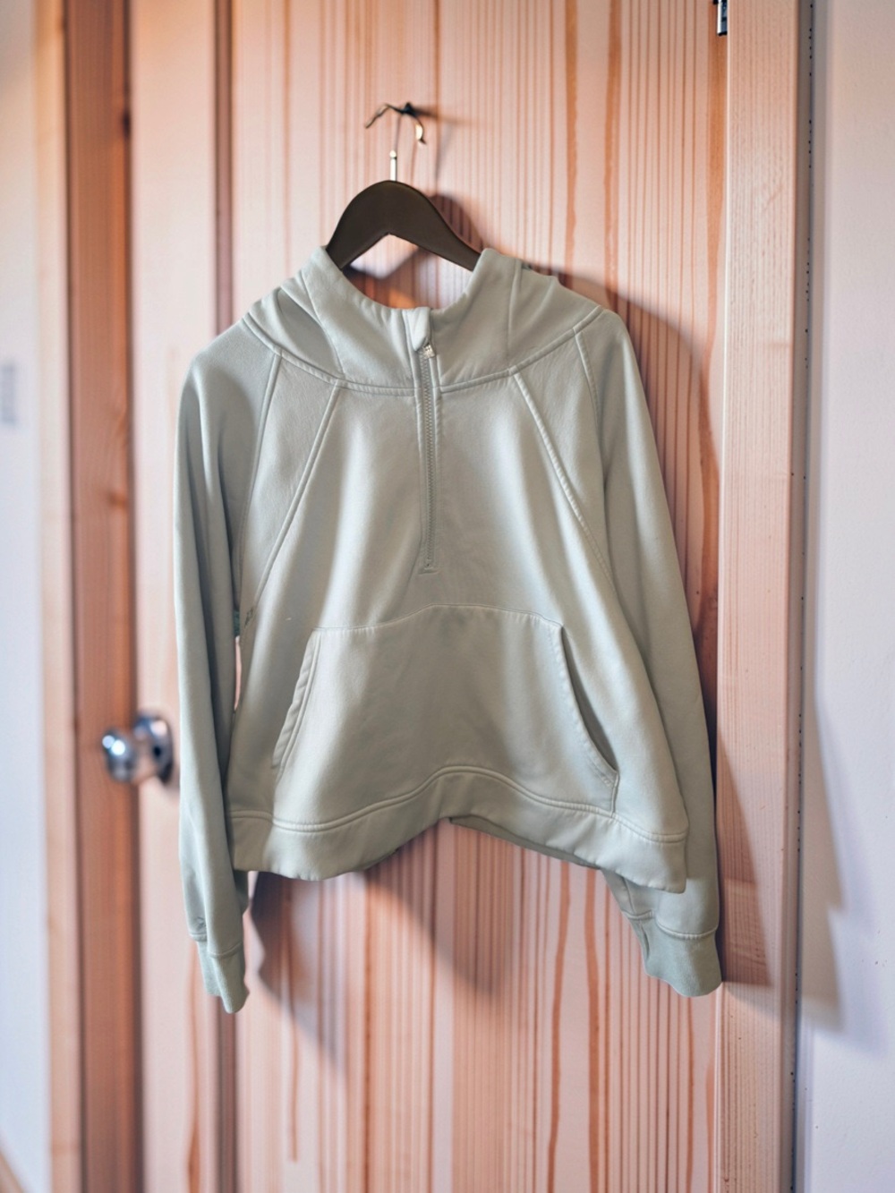 Laslulu Light Blue Half-Zip Cowl Neck Pullover
